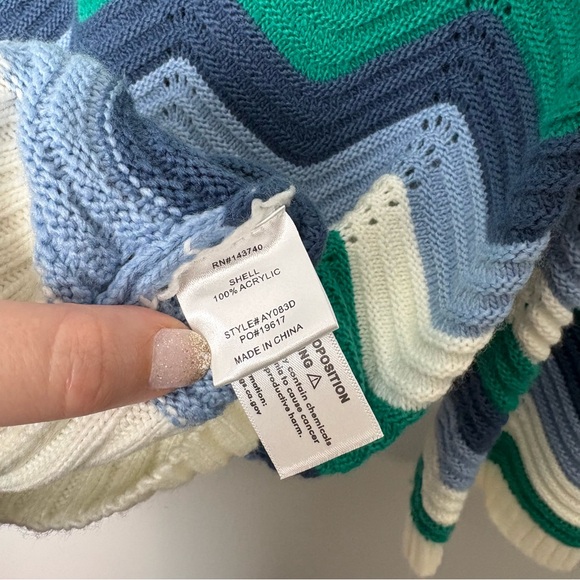 Hyacinth House Aqua Wavy Bell Sleeve Beatriz Mini Dress - Picture 8 of 9